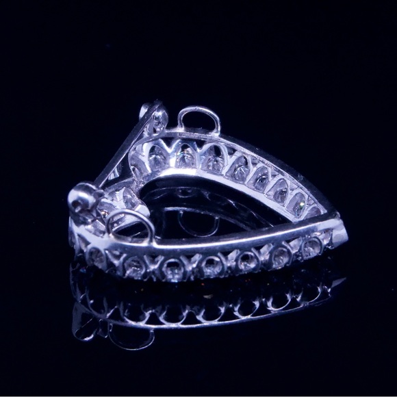 14k Vintage Diamond Heart Pin/Pendant - Picture 6 of 7